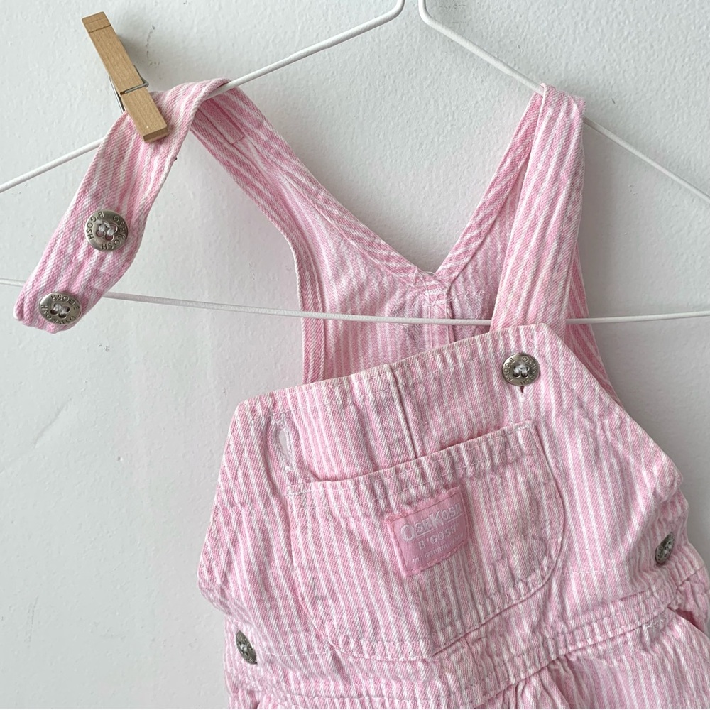 SOLD 80s pink pinstriped Oshkosh baby overalls - Picture 4 of 9
